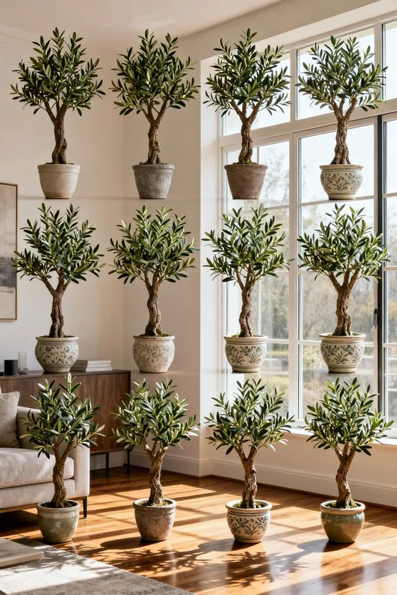 artificial olive trees decor