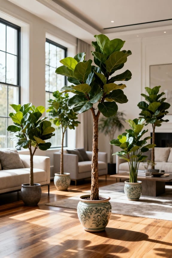 artificial tall fiddle leaf plants
