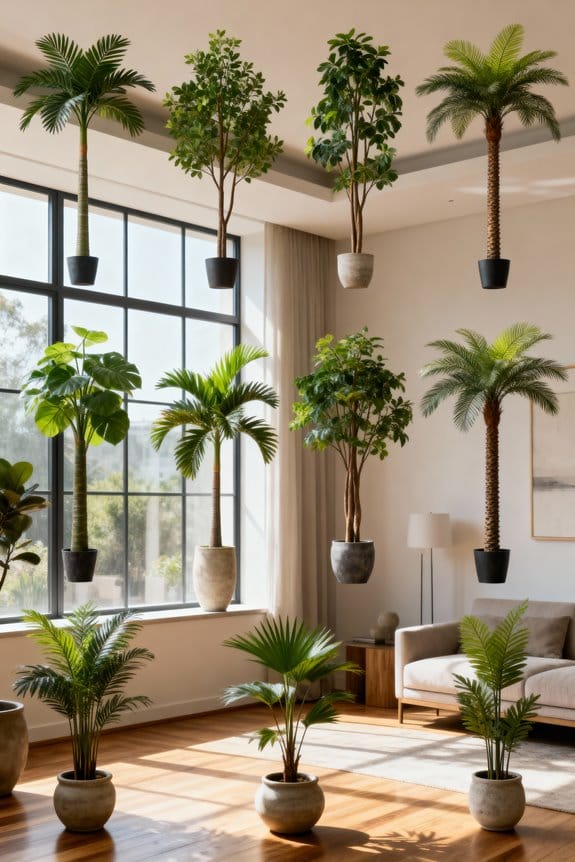 artificial tropical indoor trees