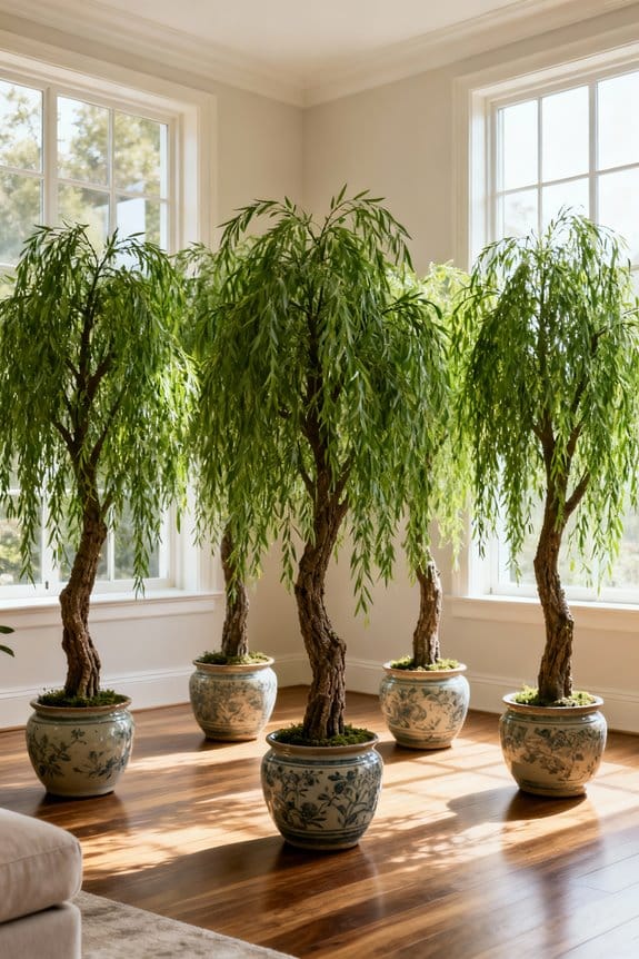 artificial willow trees indoors