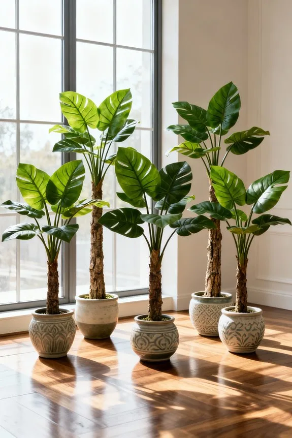brighten space with faux plants