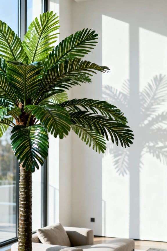 brighten spaces with faux trees