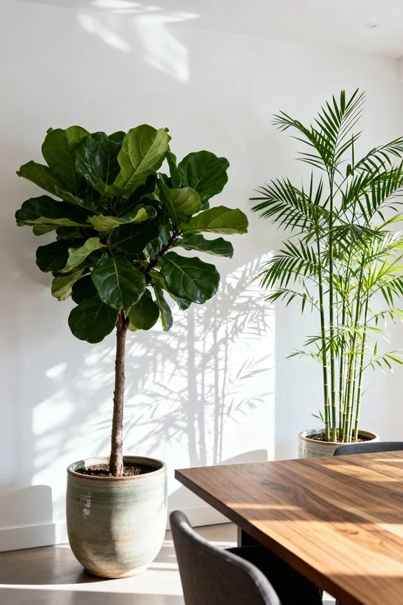 cohesive indoor tree arrangement