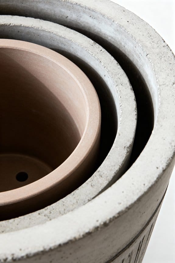 concrete planter size stability