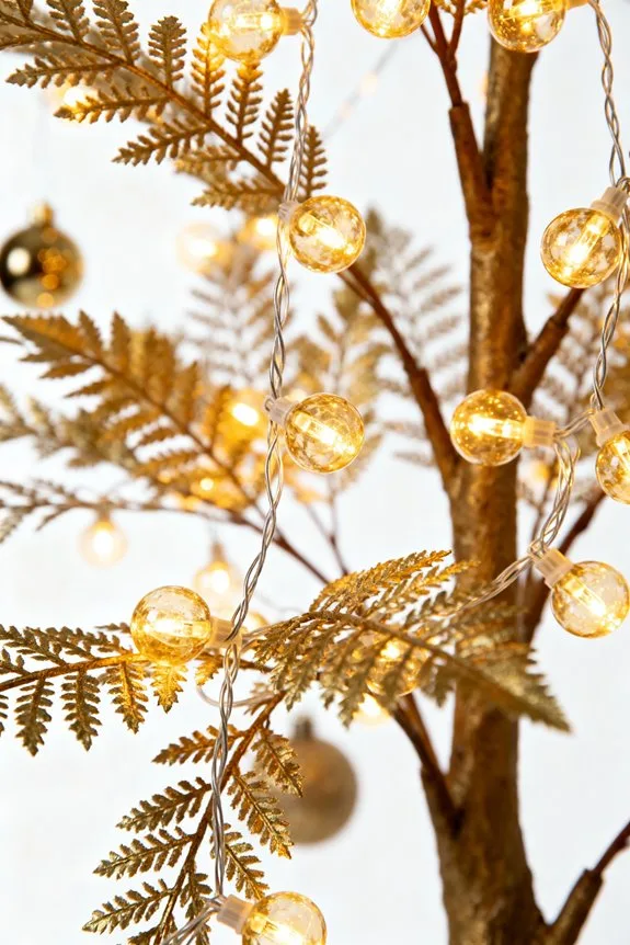 cozy faux tree lighting