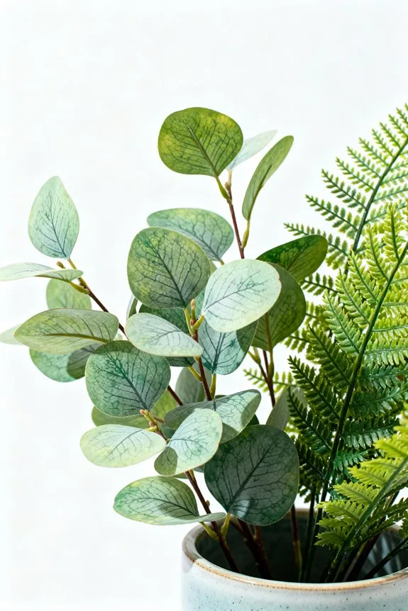 design with faux greenery