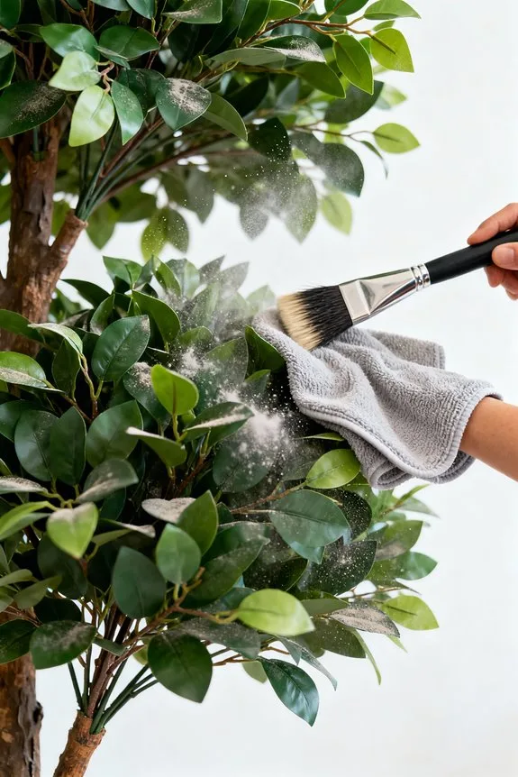 dusting artificial trees effectively