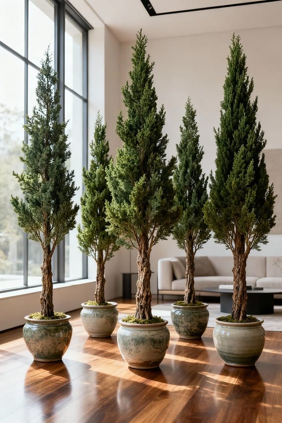 elegant indoor faux cypress