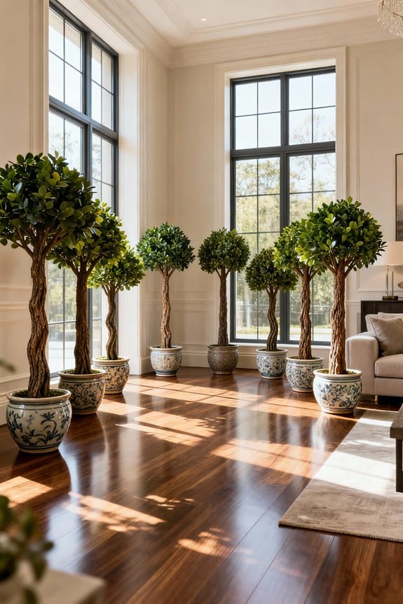 faux corner indoor trees