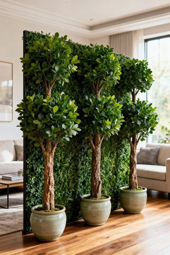 faux greenery wall dividers