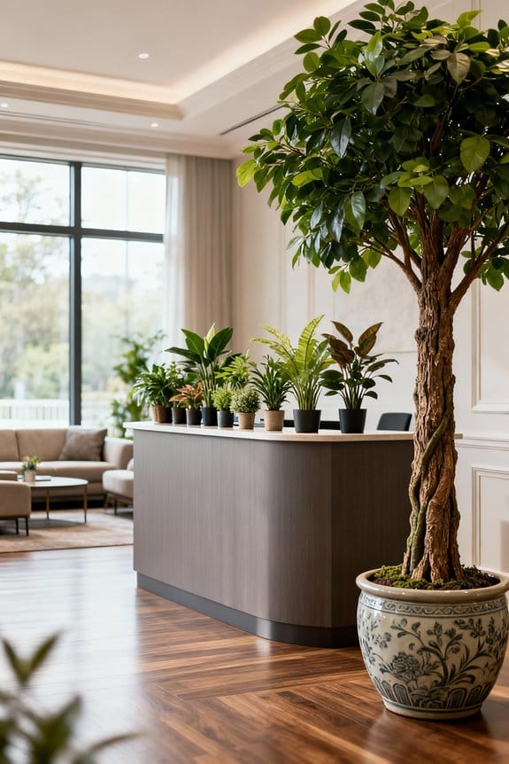 faux plants for reception