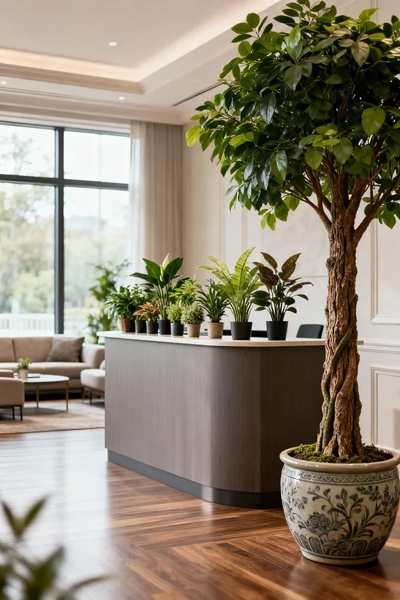 faux plants for reception