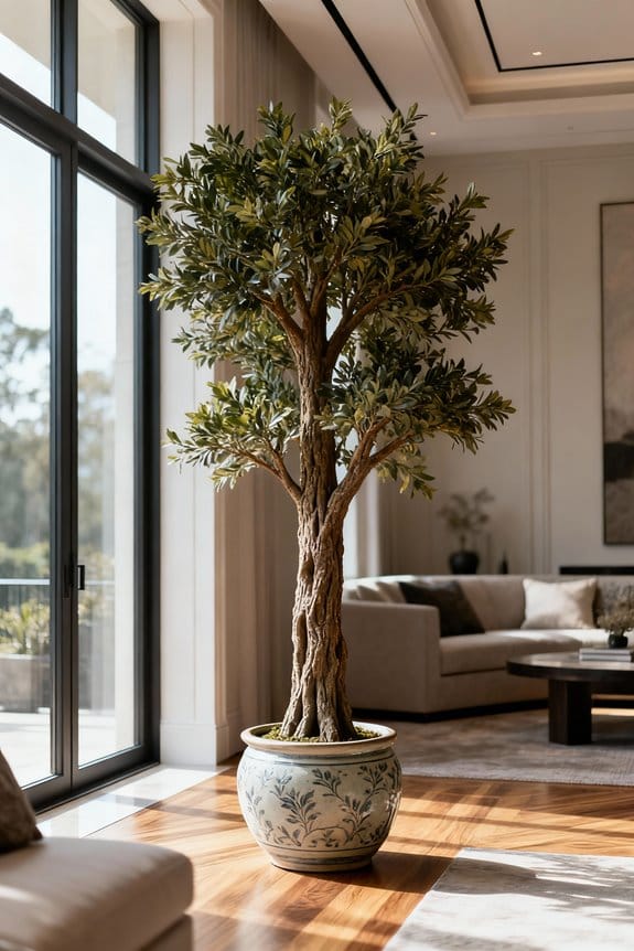 faux tree corner decor