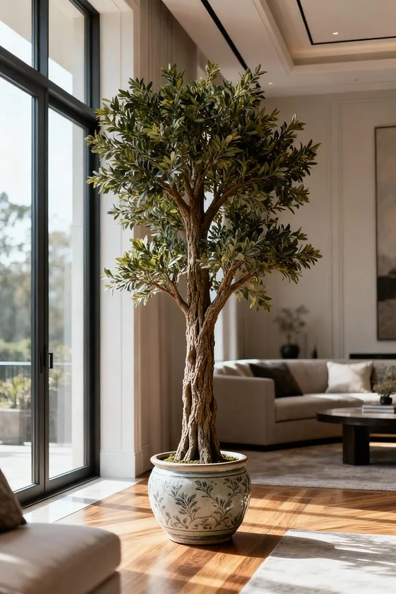 faux tree corner decor