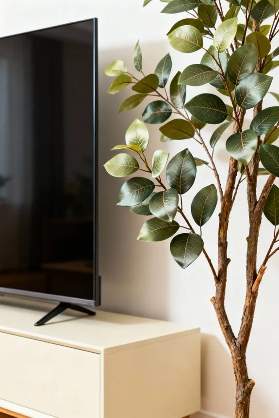 faux trees enhance interior styles
