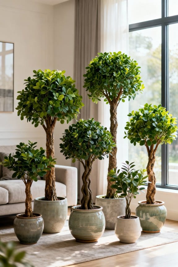 faux trees for cafe decor