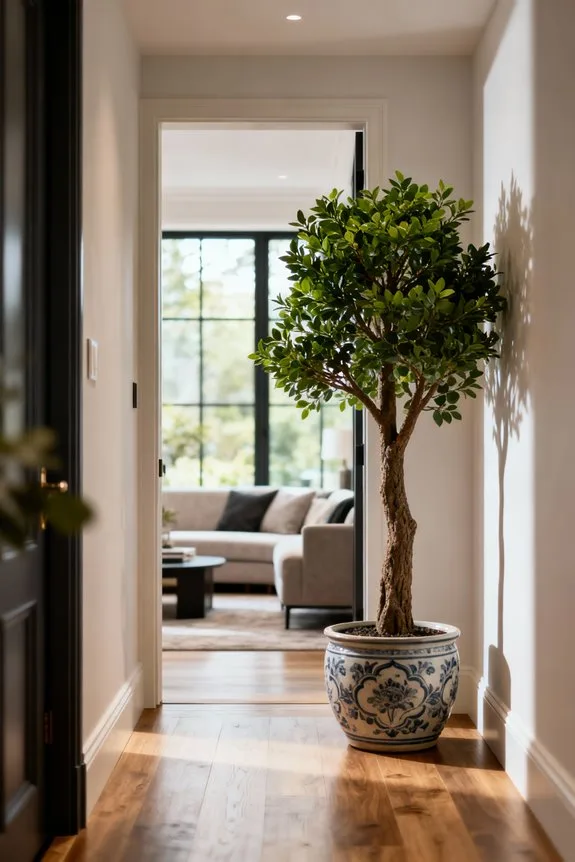 faux trees for hallways