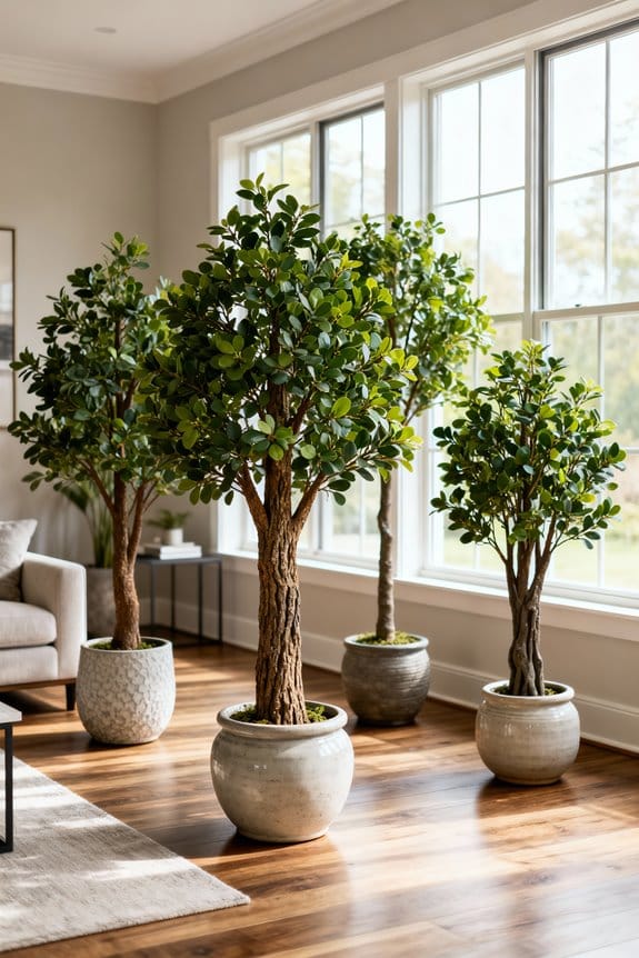 faux trees for interior design