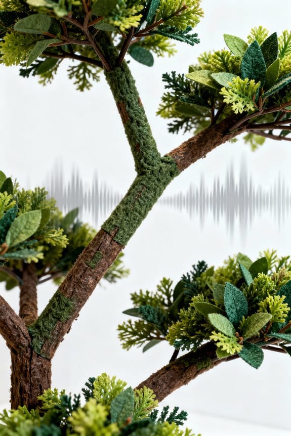 faux trees reduce sound echoes