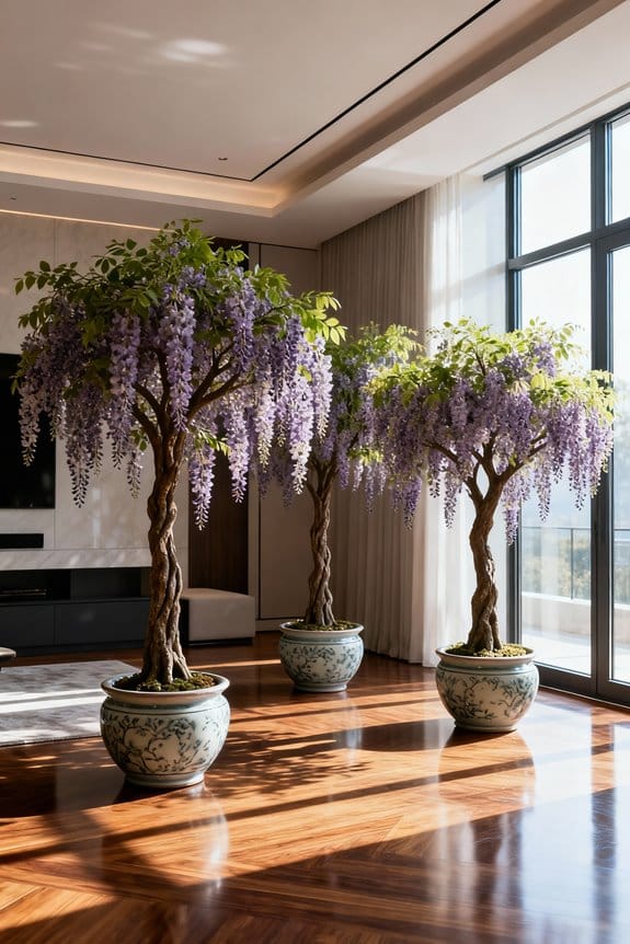 indoor artificial wisteria trees