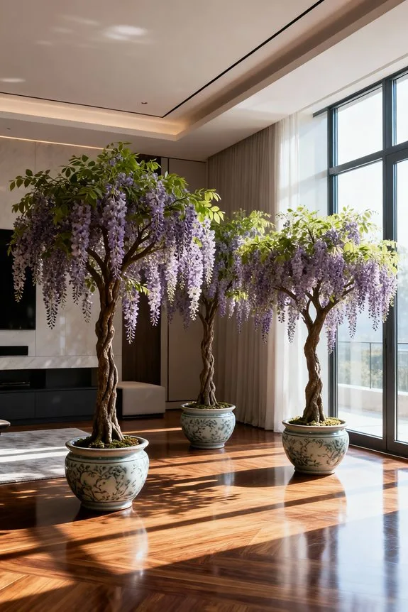 indoor artificial wisteria trees