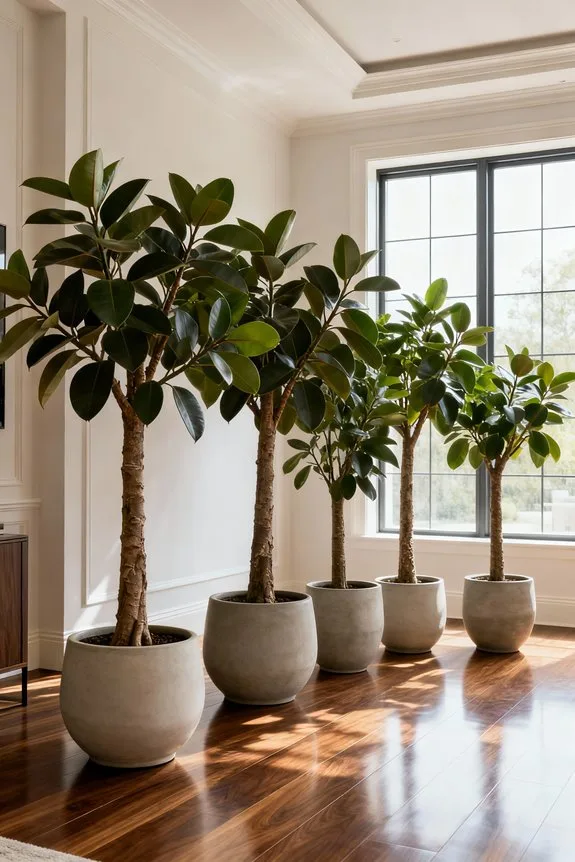 indoor decor rubber trees