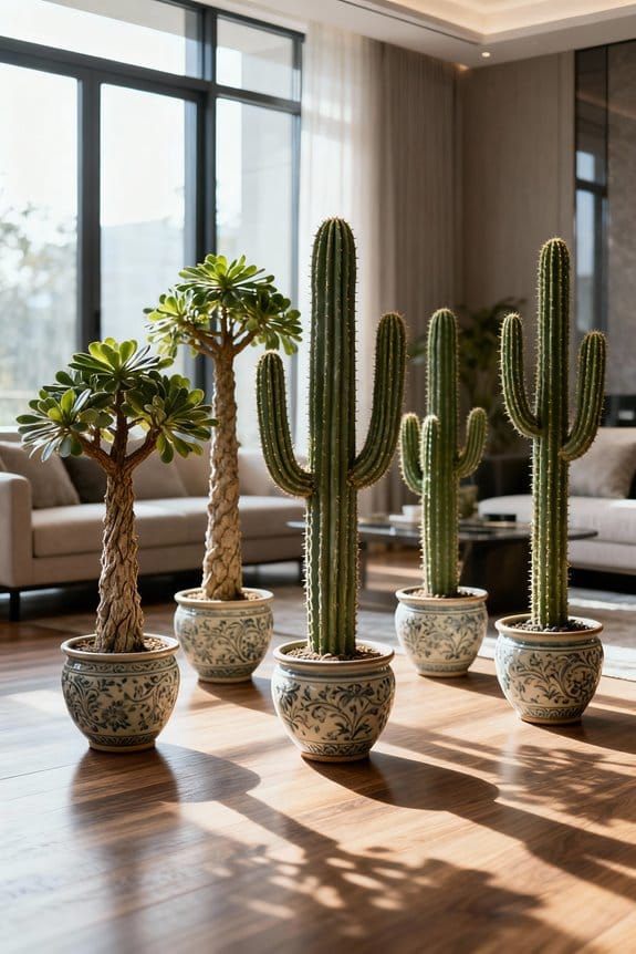 indoor faux cactus trees