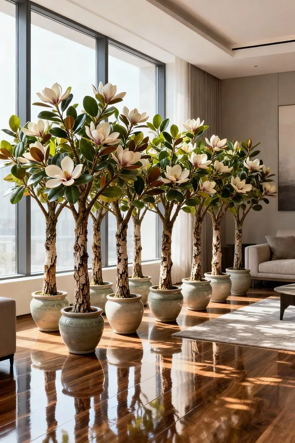 indoor faux magnolia trees