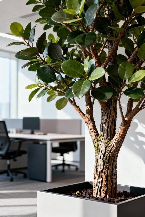 integrating faux trees decoratively