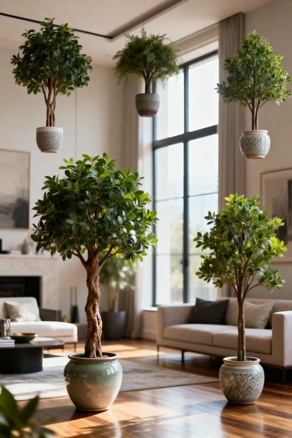 lifelike faux indoor trees