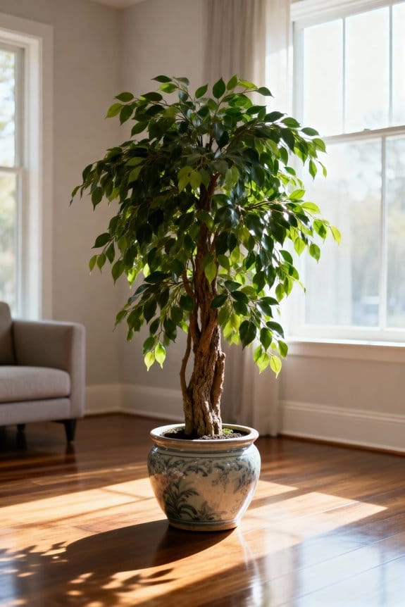 lifelike faux weeping figs