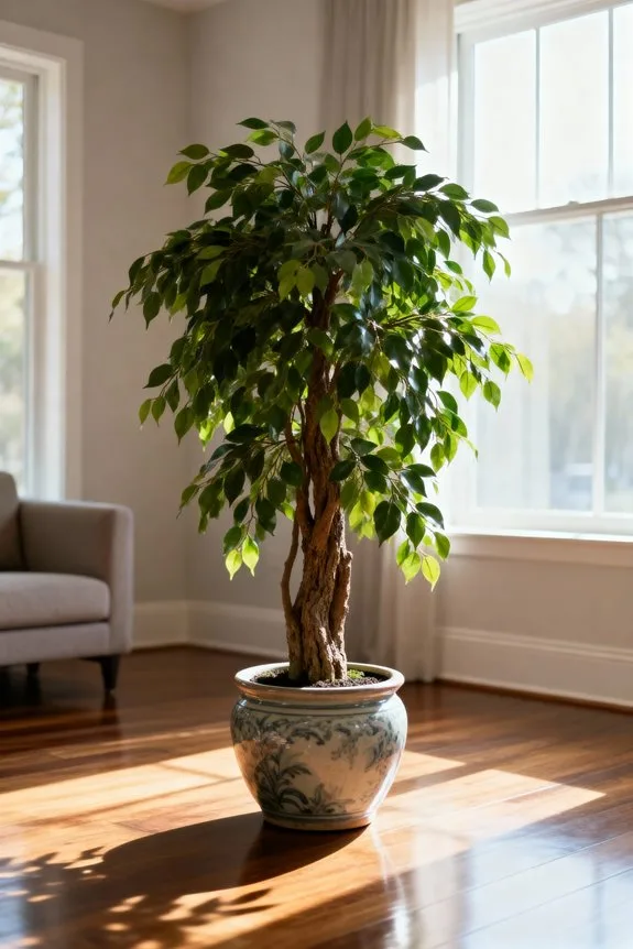 lifelike faux weeping figs