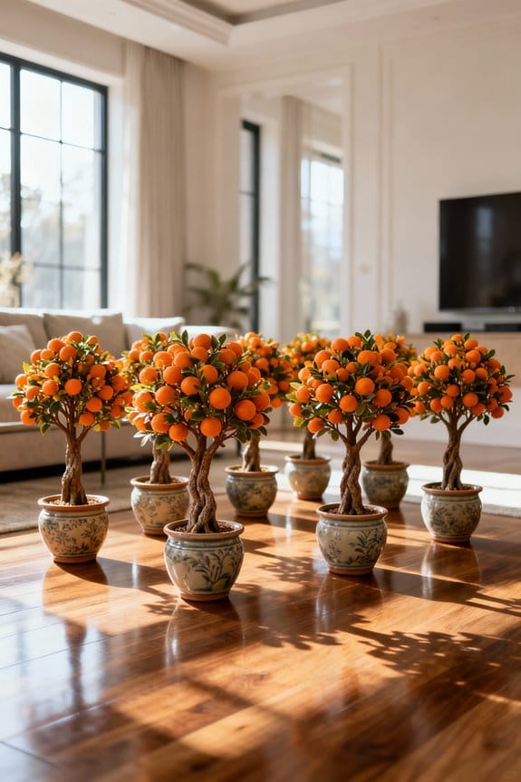 low maintenance artificial orange trees