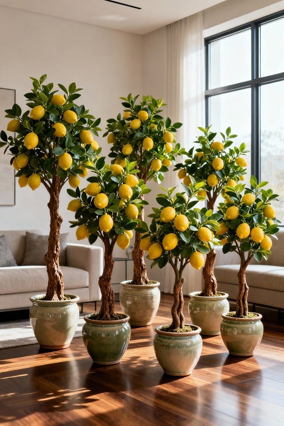 lush artificial lemon trees