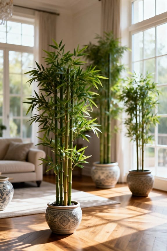 lush indoor bamboo trees
