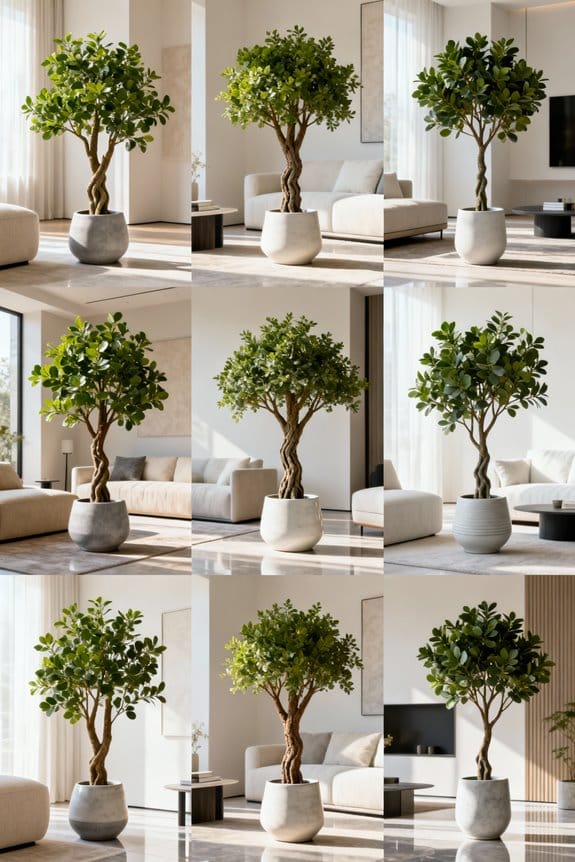 modern faux trees decor