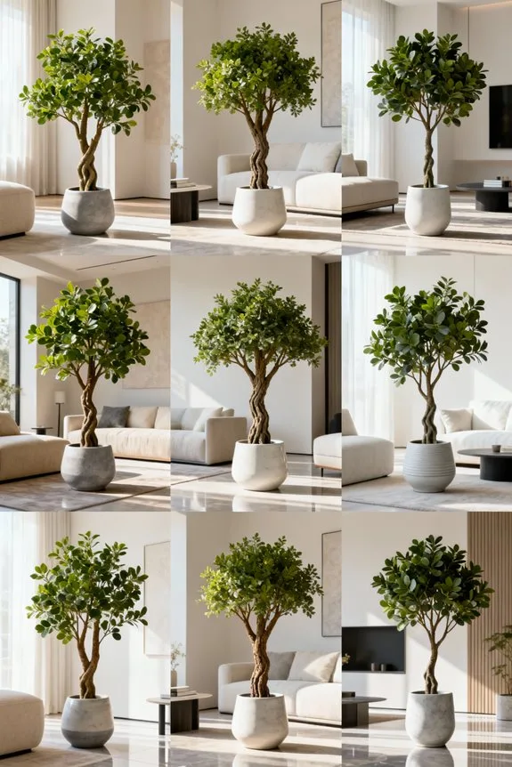 modern faux trees decor