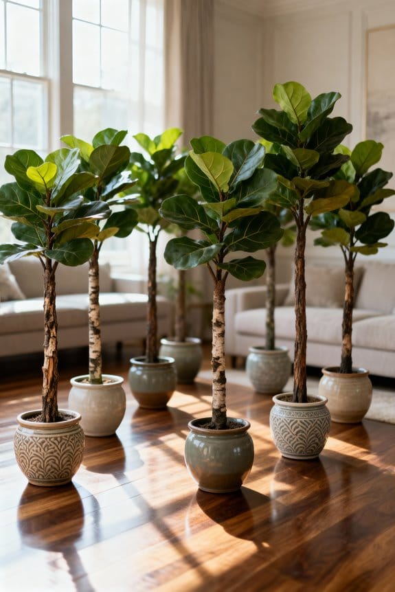 realistic faux fiddle leaf trees