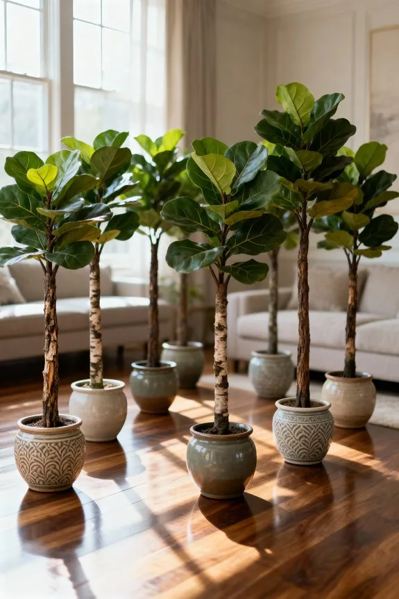 realistic faux fiddle leaf trees