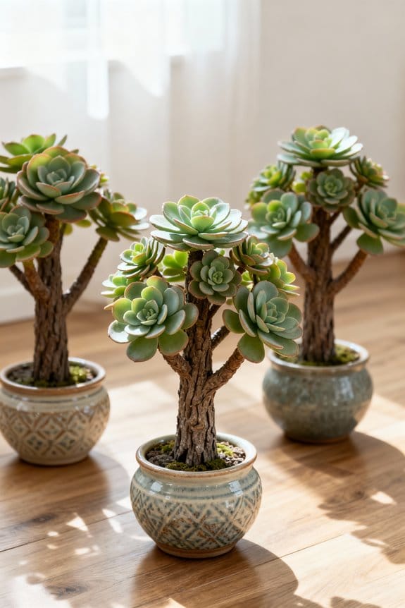 realistic faux succulent trees