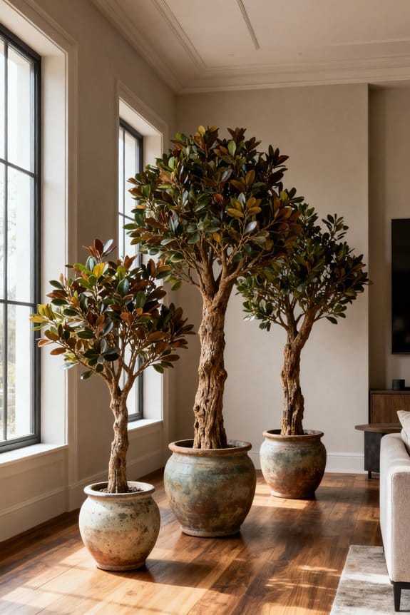 rustic artificial indoor trees