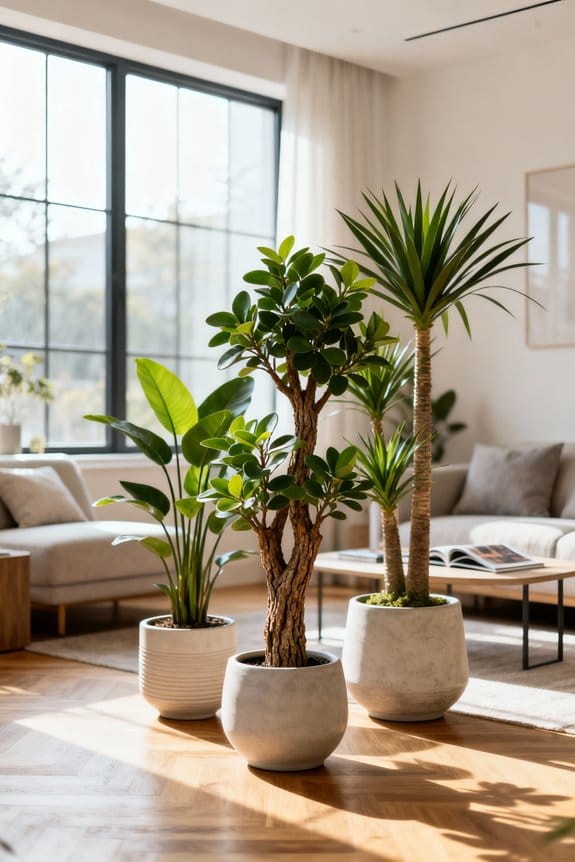 scandinavian faux plants decor
