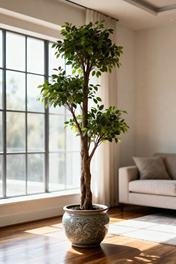 slim artificial indoor trees