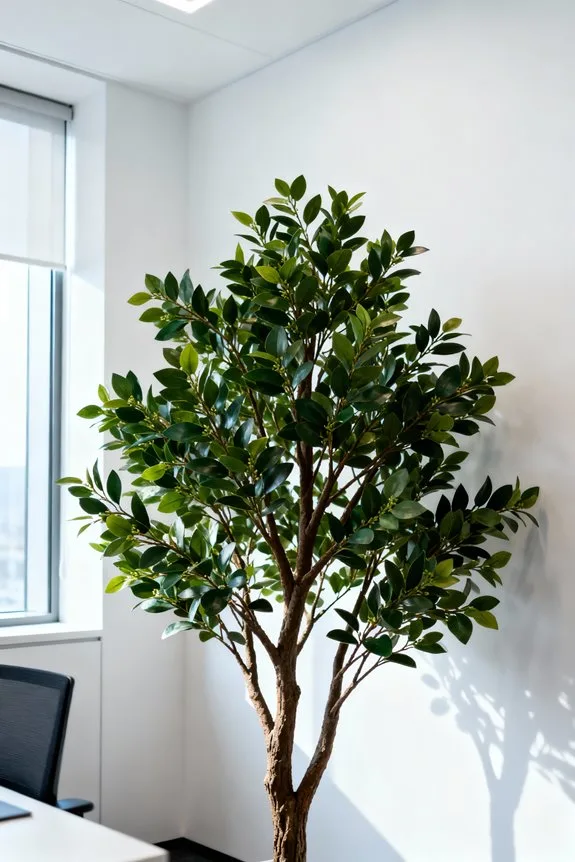 strategic placement of faux trees