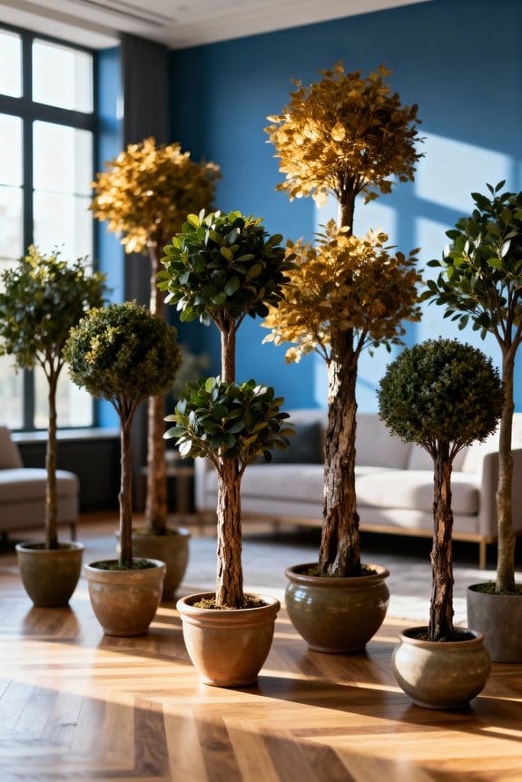 stylish artificial trees centerpiece