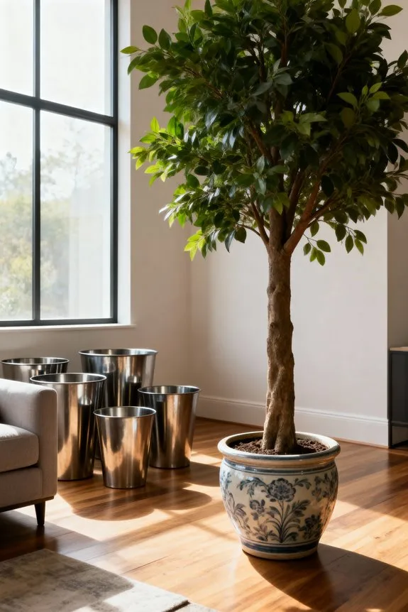 stylish metal planters for trees