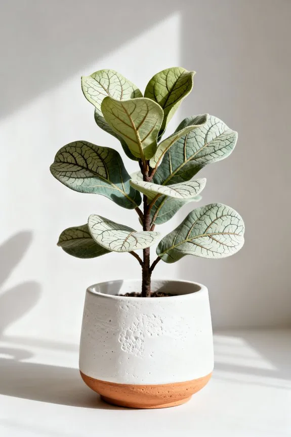stylish planters enhance faux trees