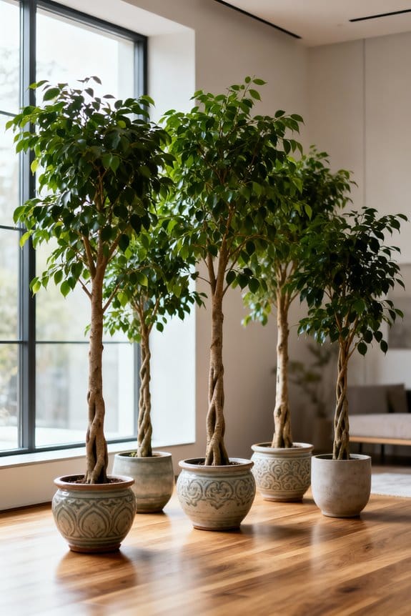 stylish tall ficus trees