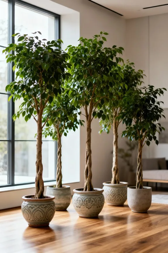 stylish tall ficus trees