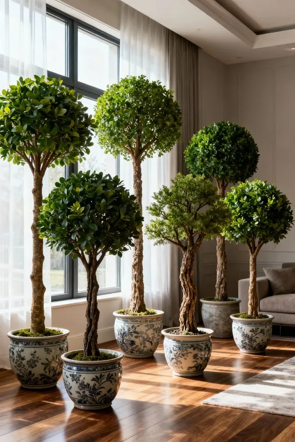 timeless decor with artificial trees